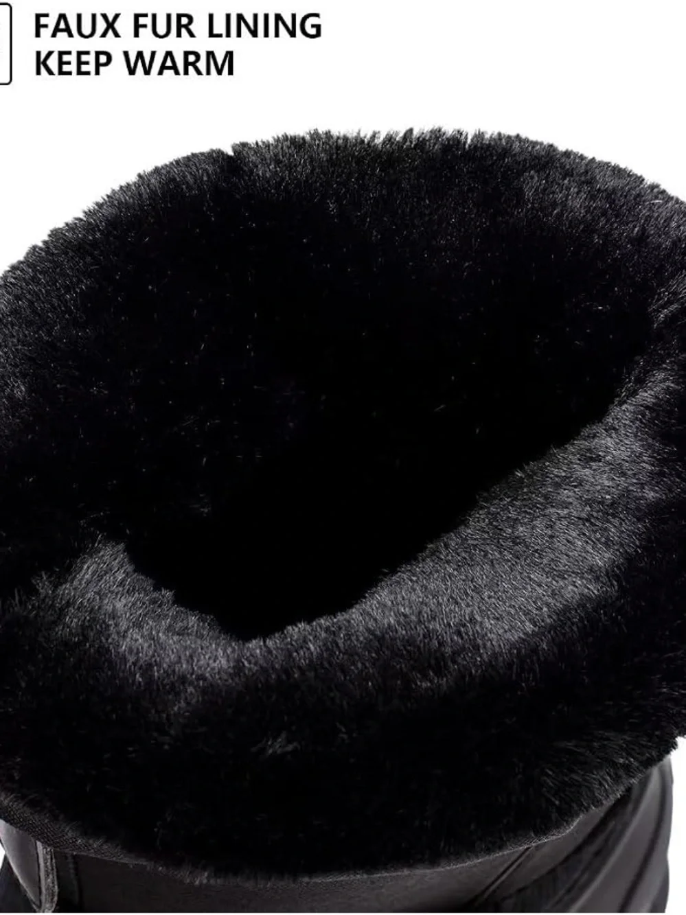 Hobibear Men’s Black Waterproof Snow Boots, Insulated Pull-On Winter Size 13
